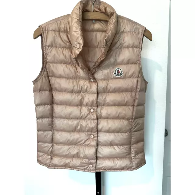 Moncler Liane Gilet Quilted Down Pink Puffer Vest Size 2-4 (1) 2