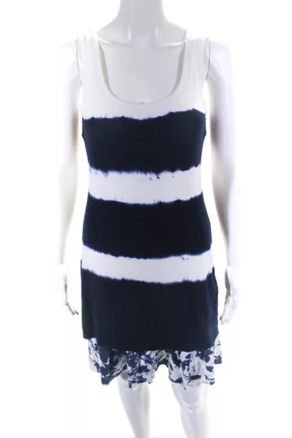 Bailey 44 Womens Scoop Neck Striped Mini Tank Dress White Navy Blue Size Medium