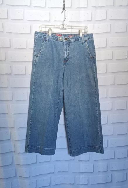 NYDJ Not Your Daughters Tummy Tuck Straight Capri Jeans Women's Size 14 Denim