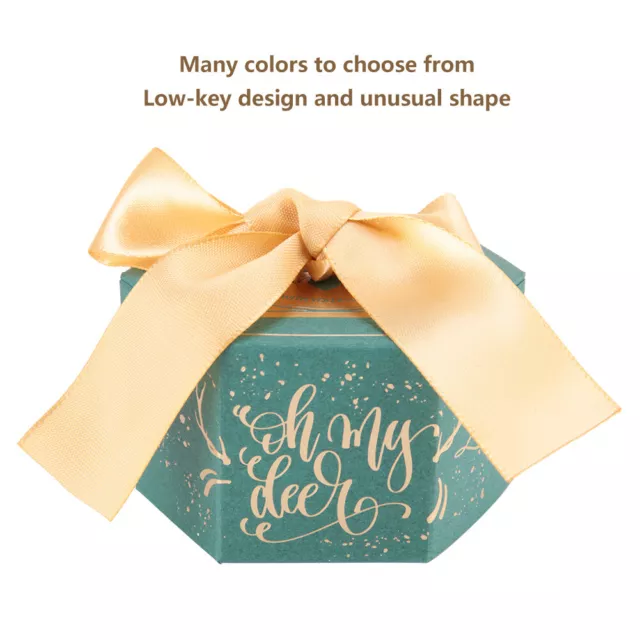 30 Pcs Candy Box Paper Gift Boxes Wedding Party Favors Ribbon (Green) New UK