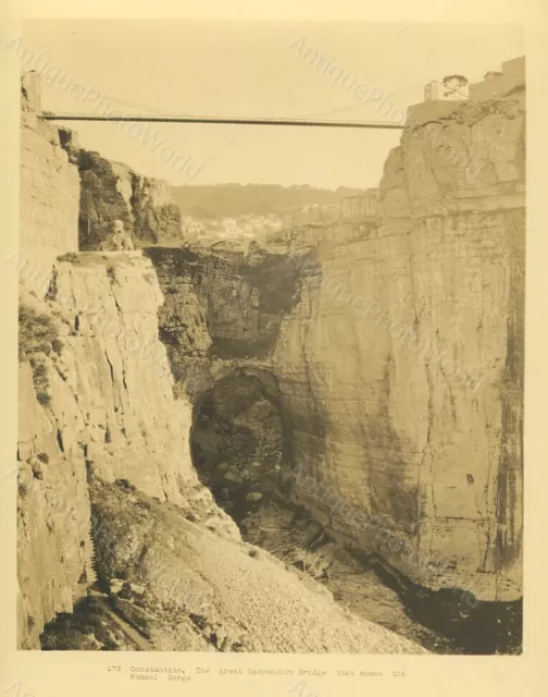 Rummel Gorge bridge Algeria antique photo Africa