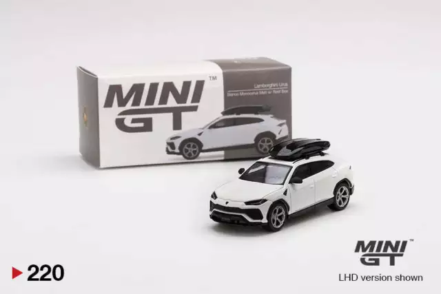 Mini GT - MGT00220L - 1/64 - Lamborghini Urus Bianco Monocerus Matt w/ Roof Box