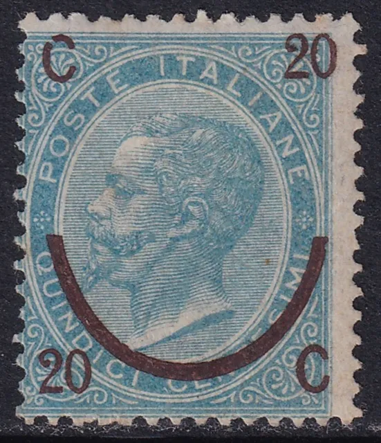 ITALY 1865 Surcharge 20c on 15c Dull Blue (III) SG 19 MH/* (CV £2250)