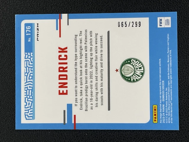 Carte Endrick 2023-24 Panini Donruss Optic Rated Rookie Argyle SP - Notée PSA 10 Gem Mint - Football