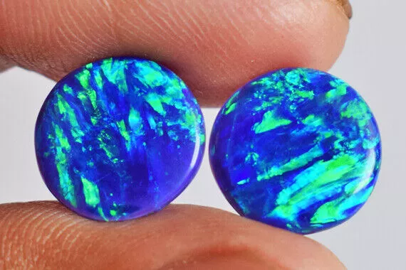 3 Cts Indian Sparkling Fire Opal Loose Gemstone Round Cabochon 3