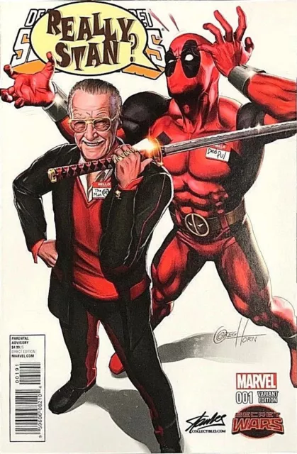 Deadpools Secret Wars 1 Rare Stan Lee Greg Horn Color Variant Deadpool Nm