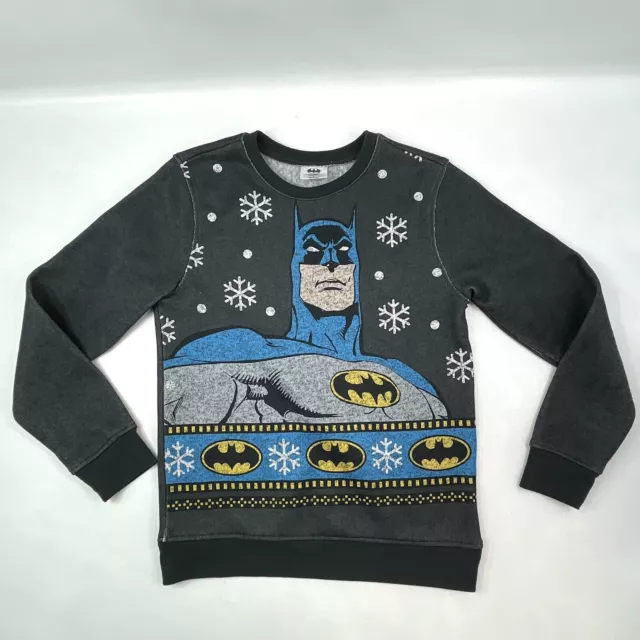 DC Comics Batman Holiday Christmas Long Sleeve Ugly Sweater Youth Size  L