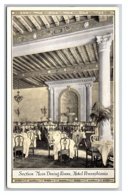 Main Dining Room Hotel Pennsylvania New York  City NYC NY UNP WB  Postcard R27