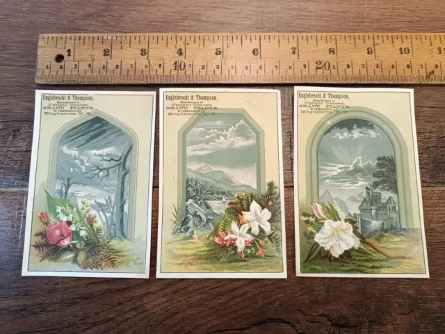 1880s trade cards, Englebrecht & Thompson. Piano's Binghamton , N.Y.  (M7)