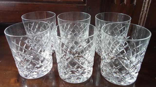 Lot De 5 Verres à Whisky Vintage - Facettes - Made In Italy - Signés B