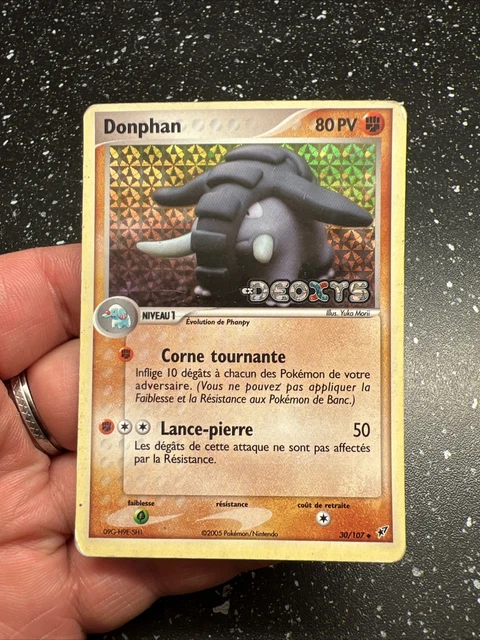 Carte pokemon donphan ex deoxys holo reverse 30/107 off center Francais Vf fr