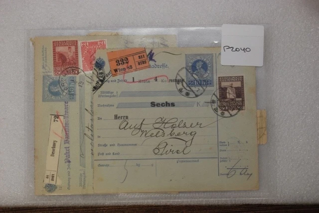Österreich Kaiserreich 2 bessere Paketkarten mit 151, 152, 145 und Porto 36