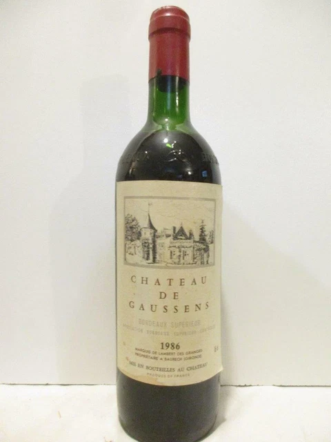 bordeaux supérieur château de gaussens rouge 1986 - bordeaux