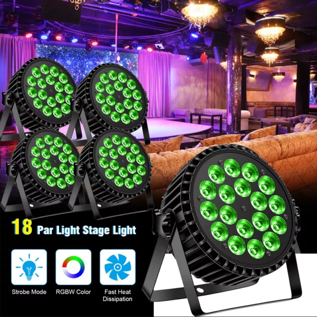 4X U'King LED 18x18w Par Light RGBW LED Par DMX Stage Lighting for KTV DJ Disco