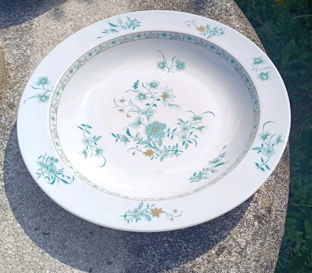 Plat Rond Creux En Porcelaine Blanche – Nouvelles Galeries, Modèle Ennege Paris – Vintage