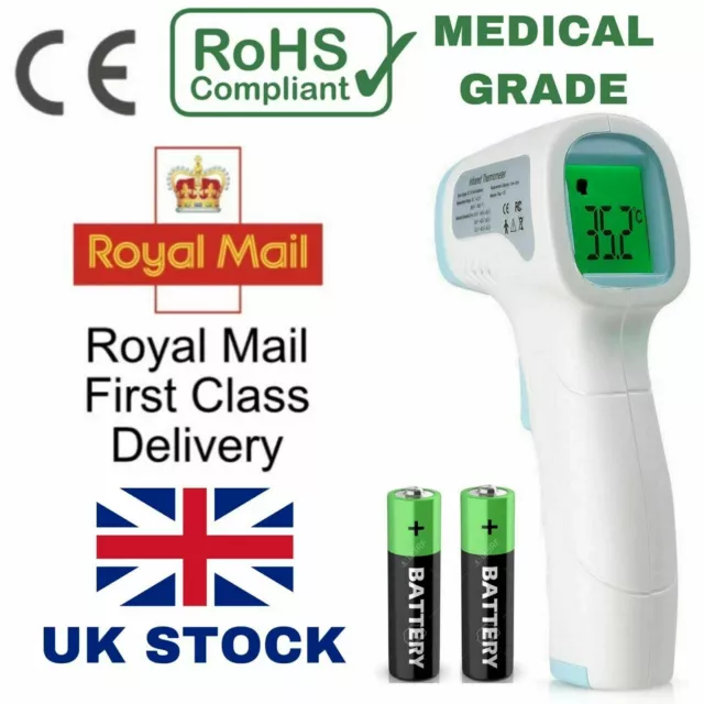 Infrared Digital Thermometer Medical Non-Contact Forehead Baby/Adult Fever UK