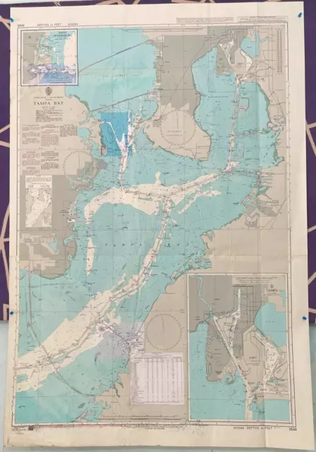 Admiralty 3848 US- Gulf Of Mexico Florida Tampa Bay Vintage Map Antique Charts