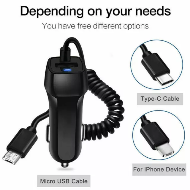 FAST Rapid Car Charger Type C Micro USB Charging For Android Samsung Cell Phone*