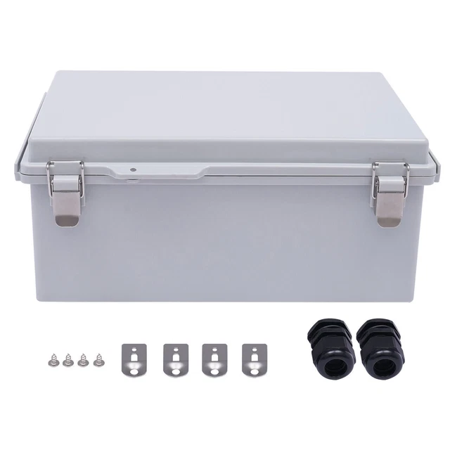 Namunanee Outdoor Electrical Junction Box - ABS Water Resistant Enclosure 15x11x6 Inches With Mounting Panel & Hinged Cover