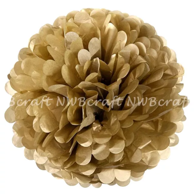 Blassgold Stoff Papier Bommeln Blumenkugeln Hochzeit Party Dekoration