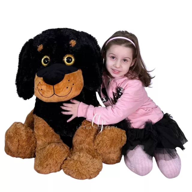 Neufundland Hund Plüsch 64cm Sitzen Groß Weich Plush Size XXL Schwarz Marron