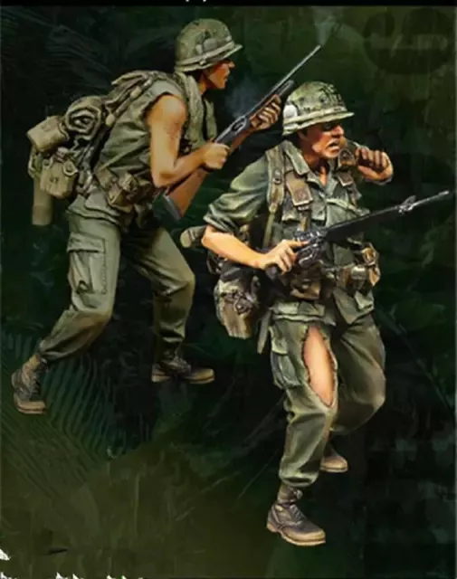 1/35 Resin Figure Model Kit Vietnam War US Soldiers Ready For Attack Unpainted