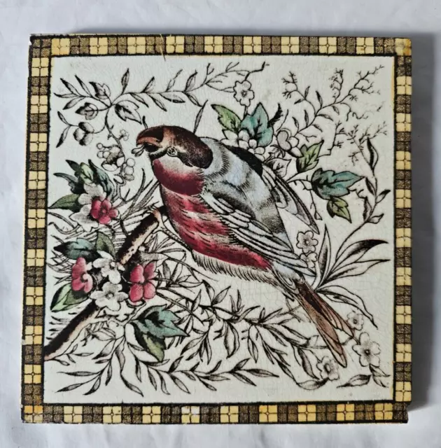 Pretty Bird Design Antique 6 Inch Tile English