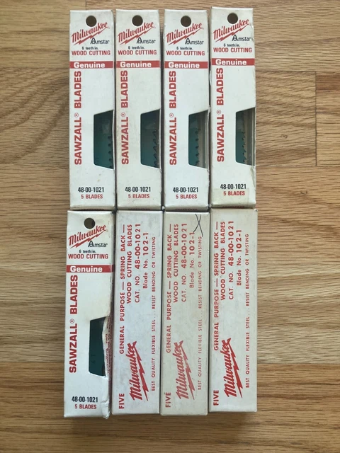 (40-pc) 48-00-1021 Milwaukee 3-1/2" SAWZALL 6-TPI Blade Spring Back Wood Cutting