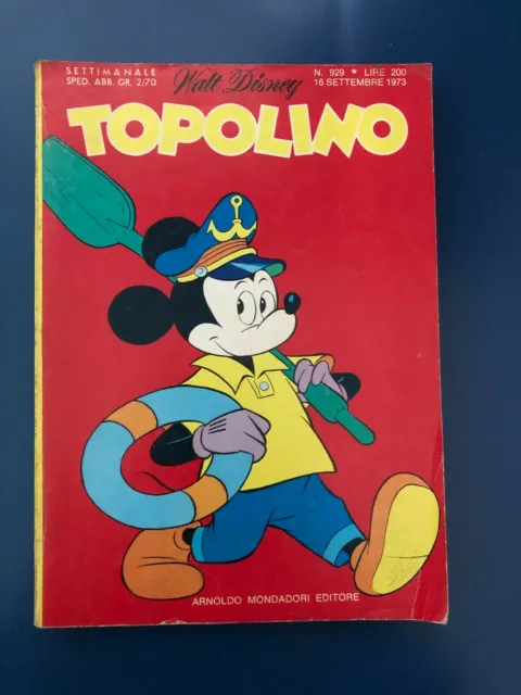 Topolino N.929 Settembre 1973 Walt Disney Mondadori Editore Con Bollino E Cedola