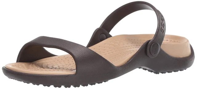 CROCS WOMEN S SHOES Cleo Open Toe Casual Slide Sandals Espresso