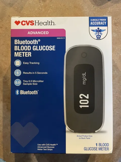 Medidor de glucosa en sangre CVS Health Advanced Bluetooth fácil de rastrear