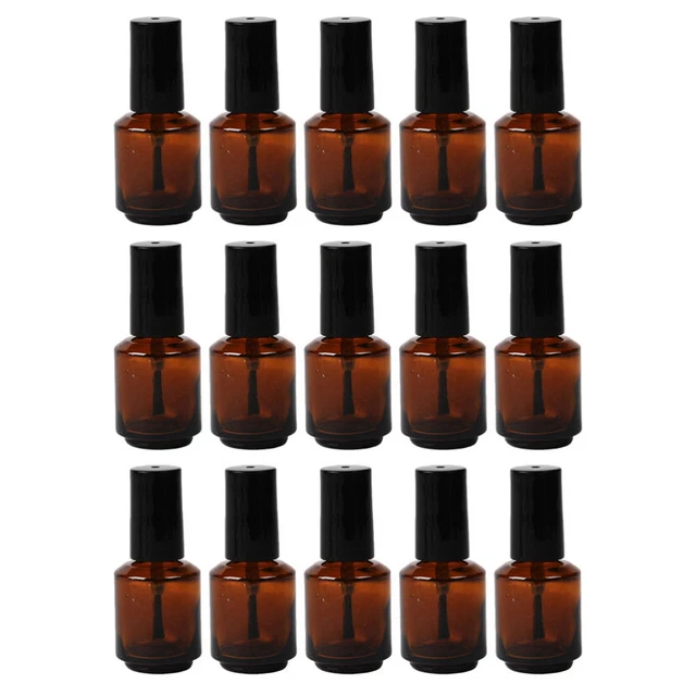 10 Braunglas-Flaschen 5ml Mit Pinsel - Ideal Für Nagellack, Farben & Kleber