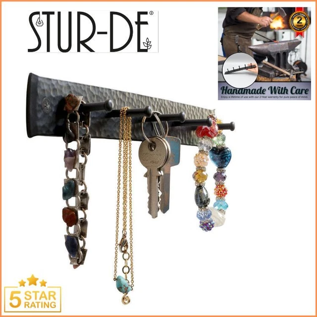 Handmade Decorative Wall Mounted 5 Hooks Iron Key Holder Organizer by Stur-De