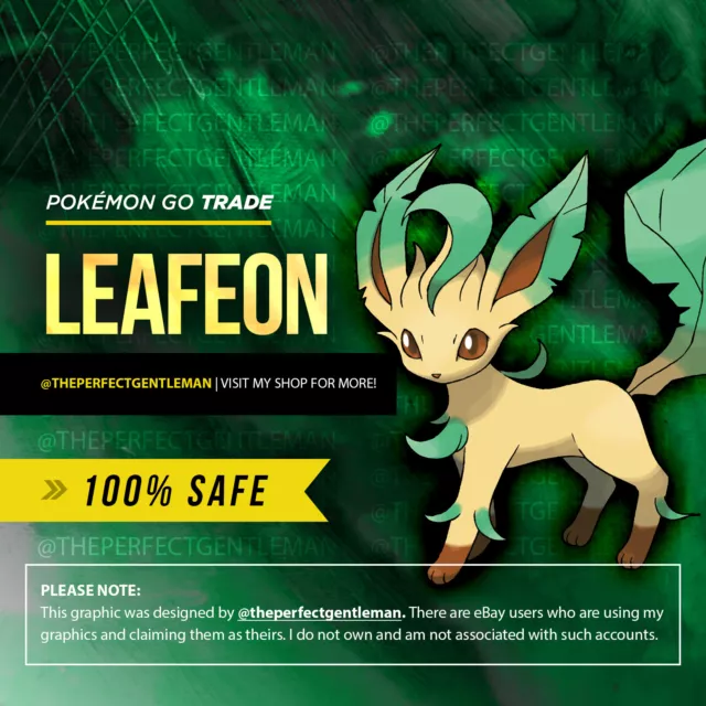 Trade Leafeon - Pokemon Leafeon GO - Eevee Evolution - Leafeon Level 35.  2350+CP