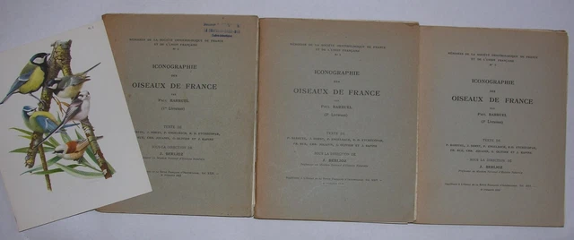 ICONOGRAPHIE DES OISEAUX de France : Par Paul Barruel. COMPLETES 52 pls