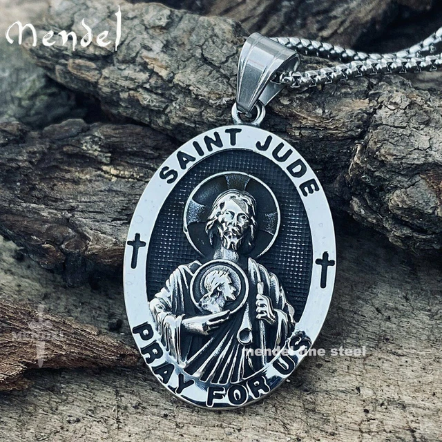 MENDEL CHRISTIAN CATHOLIC St Saint Jude Medal Medallion Necklace ...