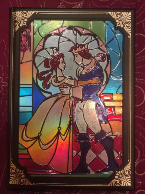 Disney Parks Beauty And The Beast Stained Glass Window Replica Journal Book NEW