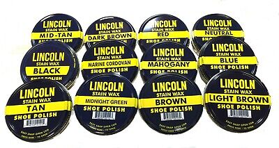 Lincoln Stain Wax Shoe Polish, 3 oz tin