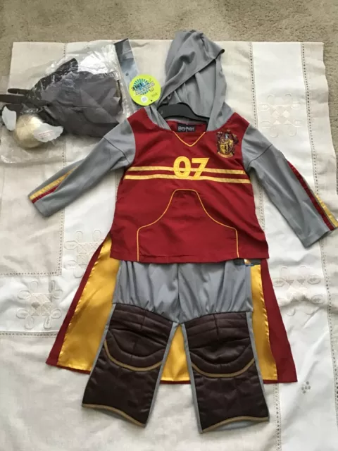 Bnwt New Fabulous M&S Boys Harry Potter Quidditch Fancy Dress + Accessories  3-4