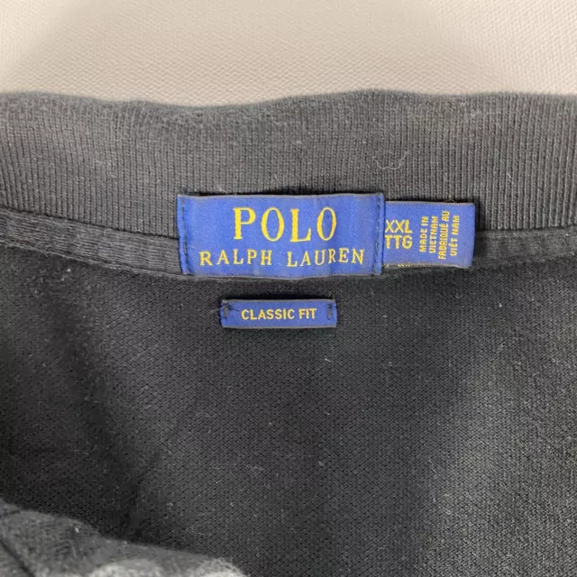POLO RALPH LAUREN Polo Shirt Men’s XXL Black Short Sleeve W/ Red Pony ...