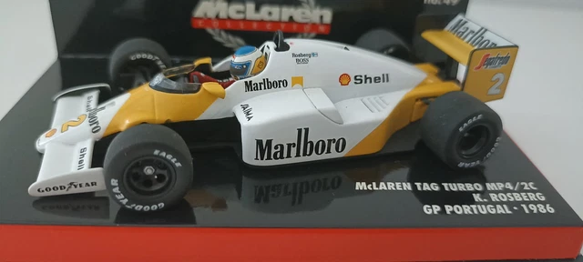 miniature Minichamps  f1 1/43 MCLAREN MP4.2C jaune  K. ROSBERG GP Portugal 1986