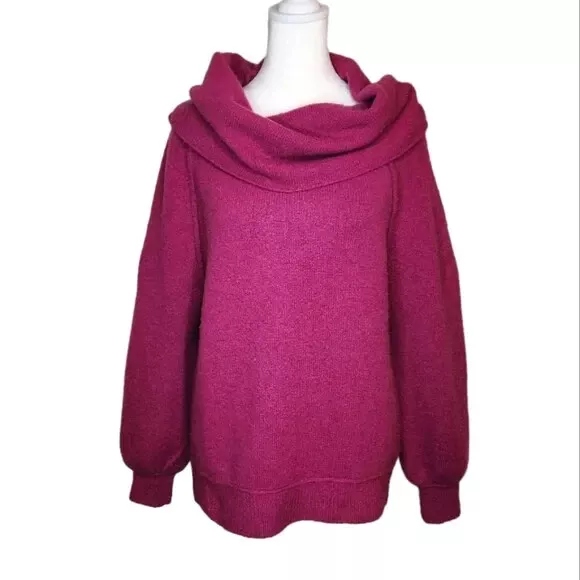 Free People Echo Beach Cowl Neck Sweater in Magic Orchid XS