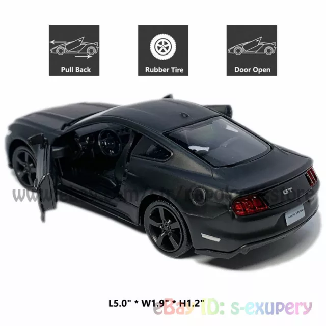 1/36 Ford Mustang GT Muscle Car Model Diecast Toy Vehicle Collection Gift Black 2