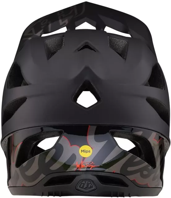 Casco de enduro de descenso para bicicleta de montaña Troy Lee Designs con firma negro adulto XS/SM 3