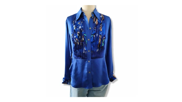 Ensemble HERMES En Jersey De Soie - Top Long Et Pantalon - Taille 40 (L) - Occasion TBE