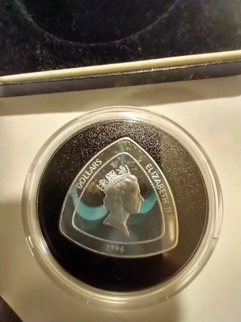 1996 Bermuda $3 Sterling Silver Proof Triangular Coin
