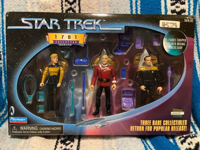 Playmates Toys Star Trek Tng Next Generation 1701 Rare Set Picard Yar Barclay...