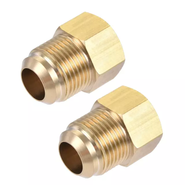 Brass Pipe fitting, 5/8 SAE Flare Male 1/2 SAE Female Thread, Tube Adapter, 2Pcs