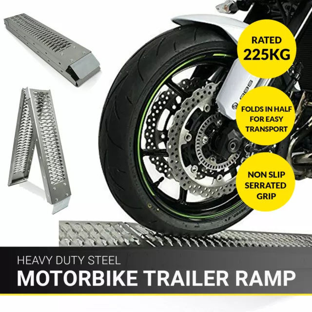 High Quality 1.8M Folding Steel Motorcycle / Bike / Motorbike / MX Loading Ramp