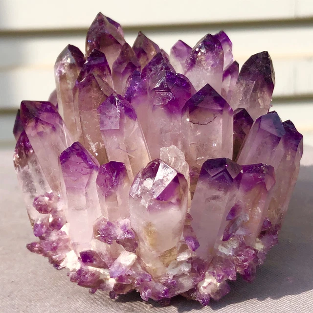 386G New Find purple Phantom Quartz Crystal Cluster Mineral Specimen Healing